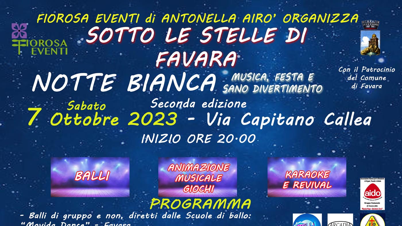 Favara Sabato 7 Ottobre Torna Notte Sotto Le Stelle La Seconda